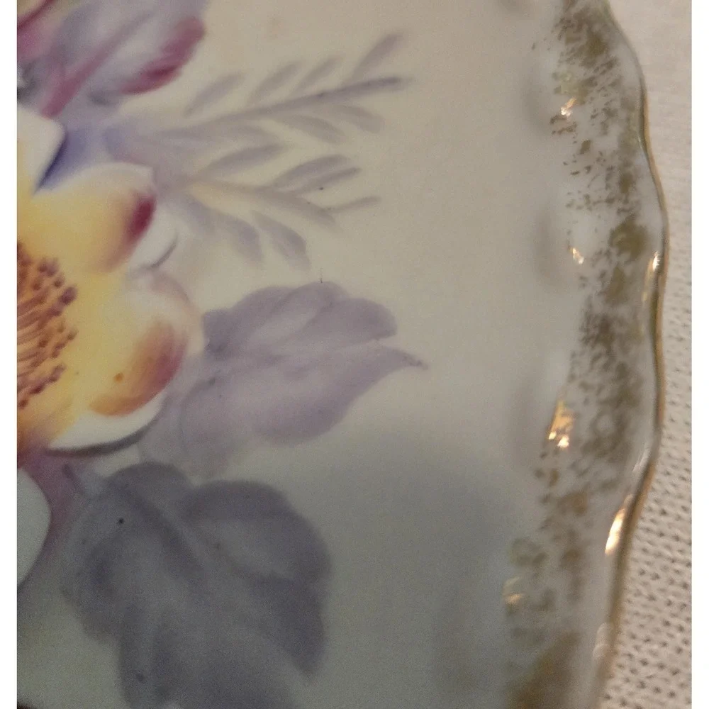 Antique Plate-Kaufman Signature Victorian Austrian Porcelain Floral Hand Painted